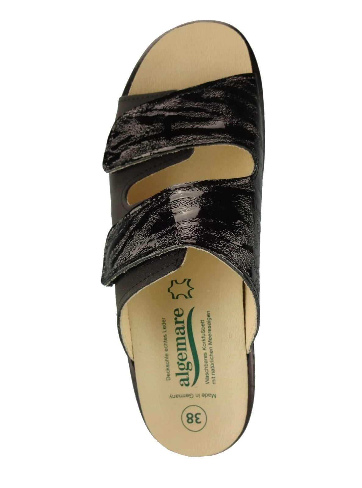 Algemare Women's Mule black - Leather & Removable Footbed - 1447-0307