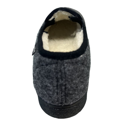 Vista Men's Slippers Black - Felt & Virgin Wool - 50-0HOSI