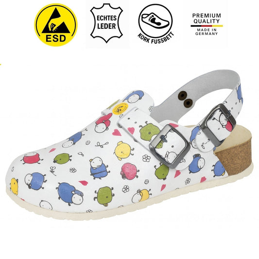 Weeger ESD Clog mit Keilabsatz Leder Damen & Herren - antistatisch - 48325