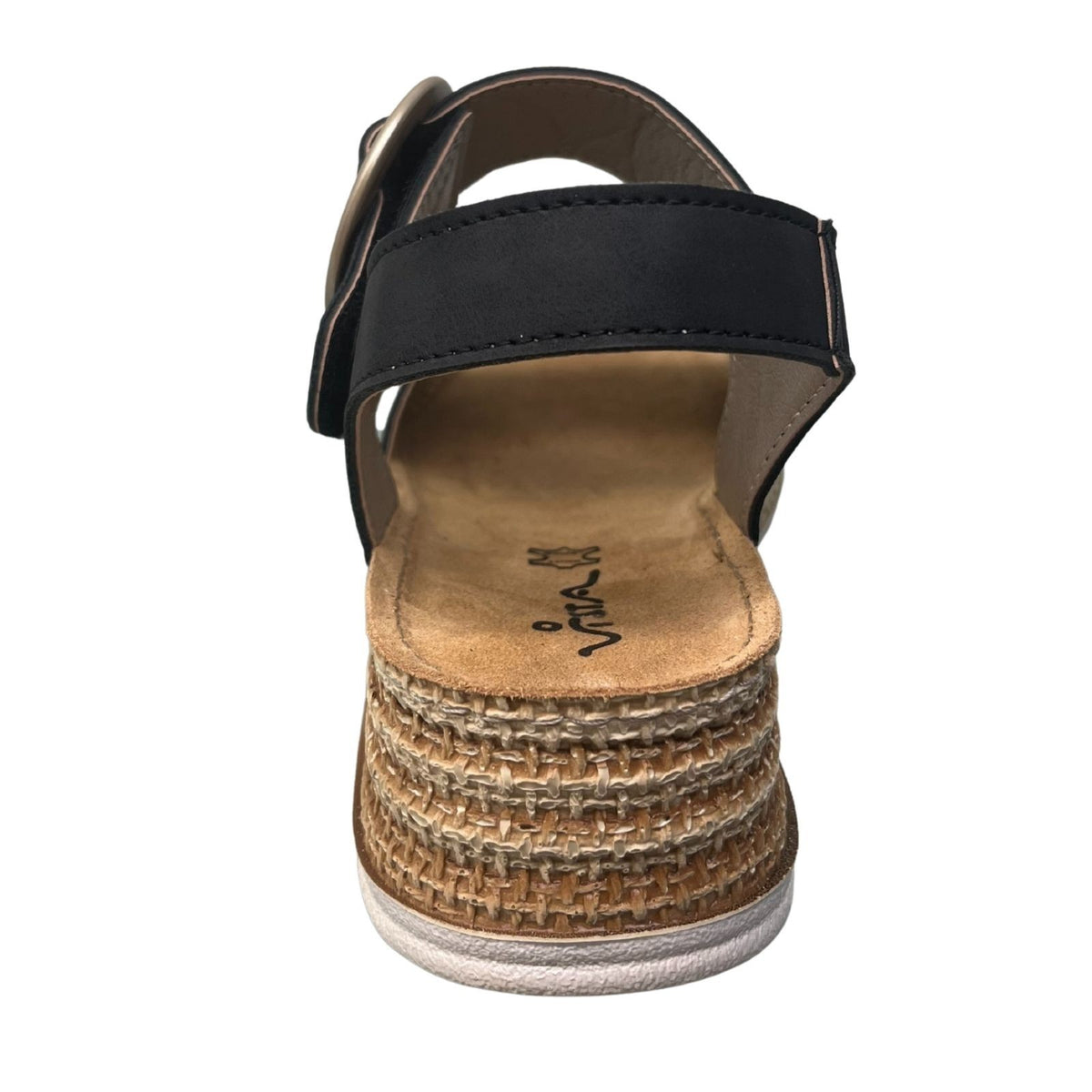 Vista Women's Sandals black - Leather & Velcro - 69-RV020