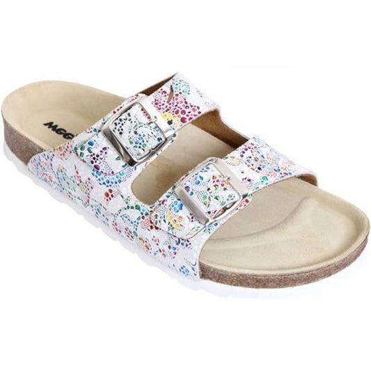 Weeger Ciabatta da donna e da uomo mosaico - Pelle e plantare in sughero - 41110-11