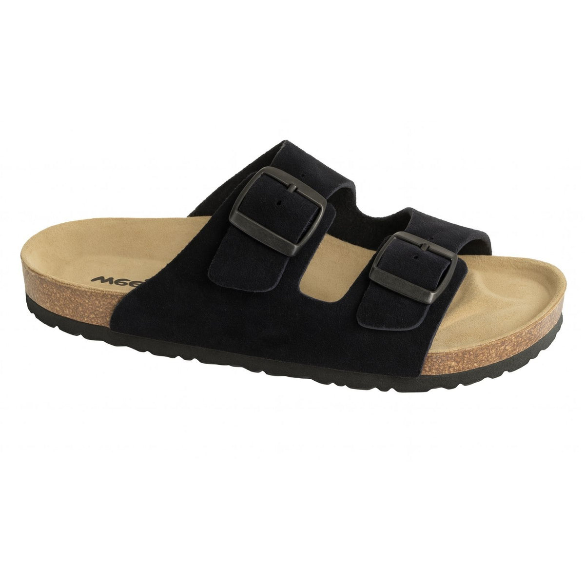 Weeger Ciabatta donna uomo nero velluto - pelle e plantare in sughero - 41110-34