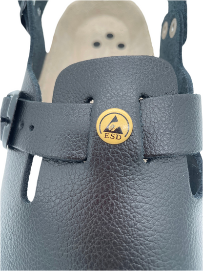 Weeger ESD safety clog with steel toe cap & heel strap - leather - 48505