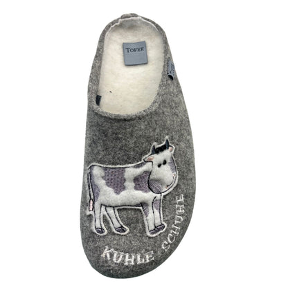 TOFEE Pantofole da donna in feltro di lana mucca - 74-D3008