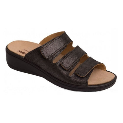 Ciabatta da donna Weeger con plantare intercambiabile - Pelle e velcro - 14330