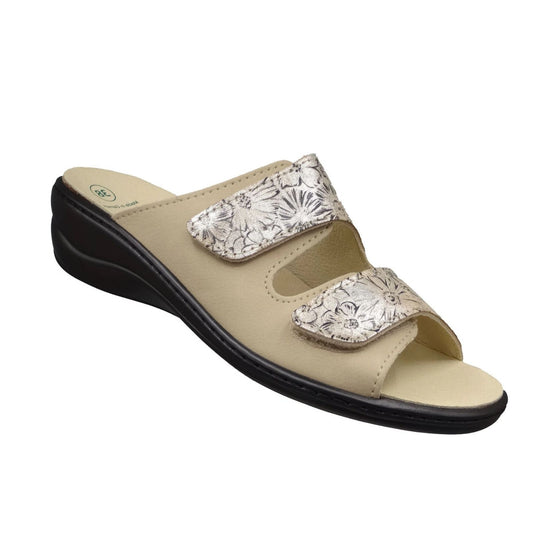 Algemare Women's Mule Beige - Leather & Removable Footbed - 1447-3934