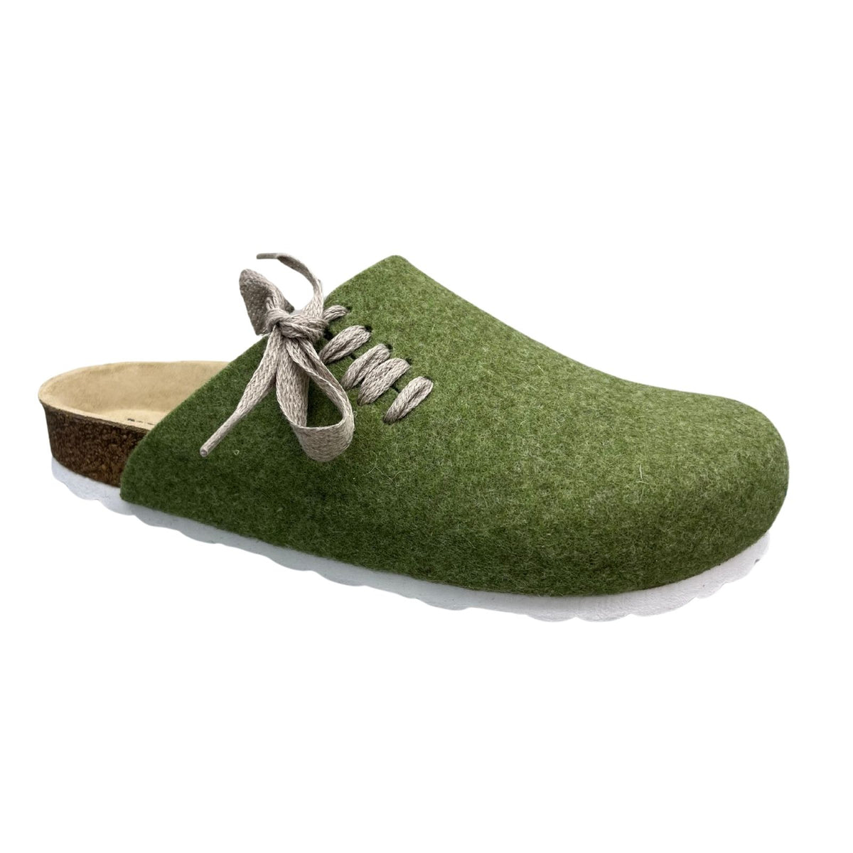 Weeger Women's Men's Felt Slippers - Leather & Cork Footbed - 41547