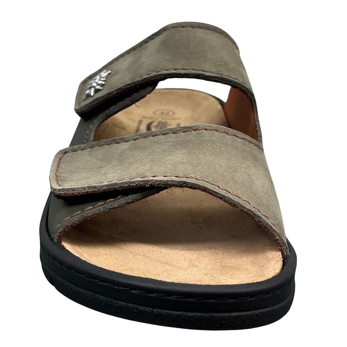Algemare Herren Pantolette - Leder mit Edelweiß & Wechselfußbett - 7261