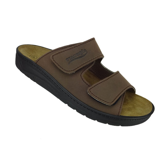 Algemare Ciabatta da uomo - Pelle e plantare estraibile - 7261