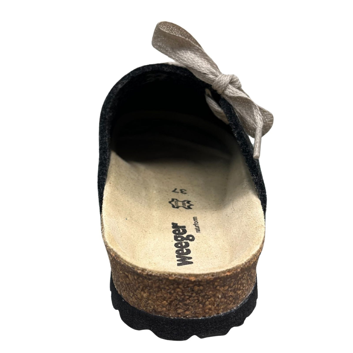 Weeger Women's Men's Felt Slippers - Leather & Cork Footbed - 41547