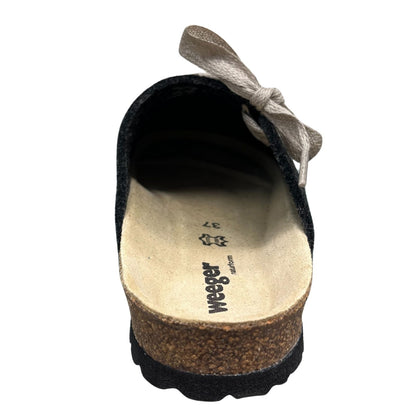 Weeger Women's Men's Felt Slippers - Leather & Cork Footbed - 41547