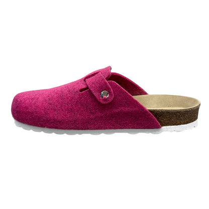 Weeger Women's Men's Felt Slippers - Leather & Cork Footbed - 41517